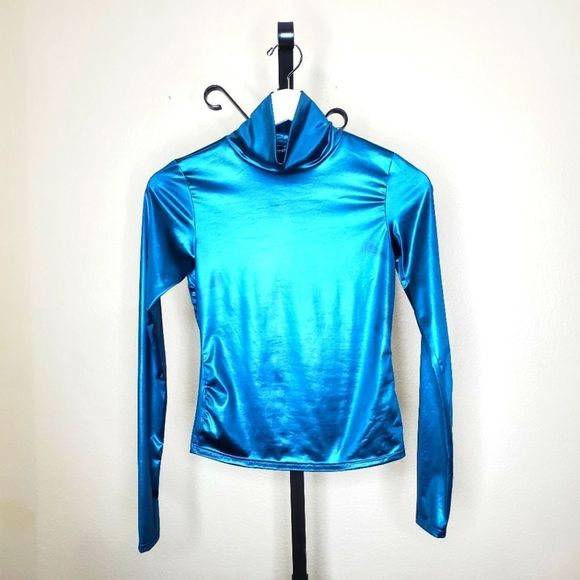 Shinestar Tops - Shinestar Teal Long Sleeve Turtleneck, Size Small